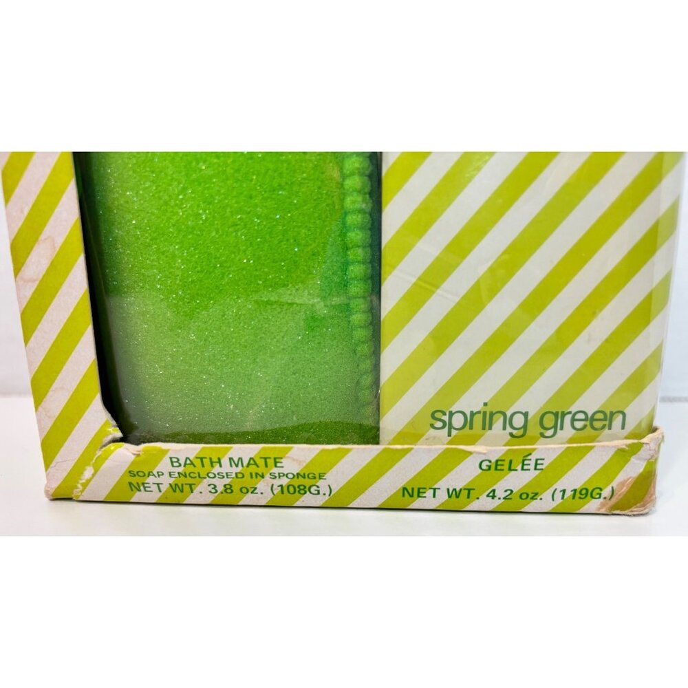 Vintage Vitabath Bath & Shower Gelee & Soap Sponge Spring Green 4.2 Oz & 3.8 Oz - Picture 2 of 5